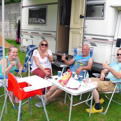 Camping on the banks of the River Our in the Luxembourg Ardennes